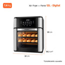 Fritadeira Air Fryer Forno Digital Mondial 12L Afon-12l-gi 2000w - Preto/Inox